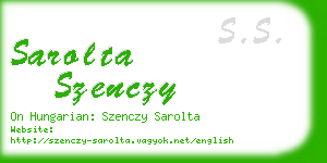 sarolta szenczy business card